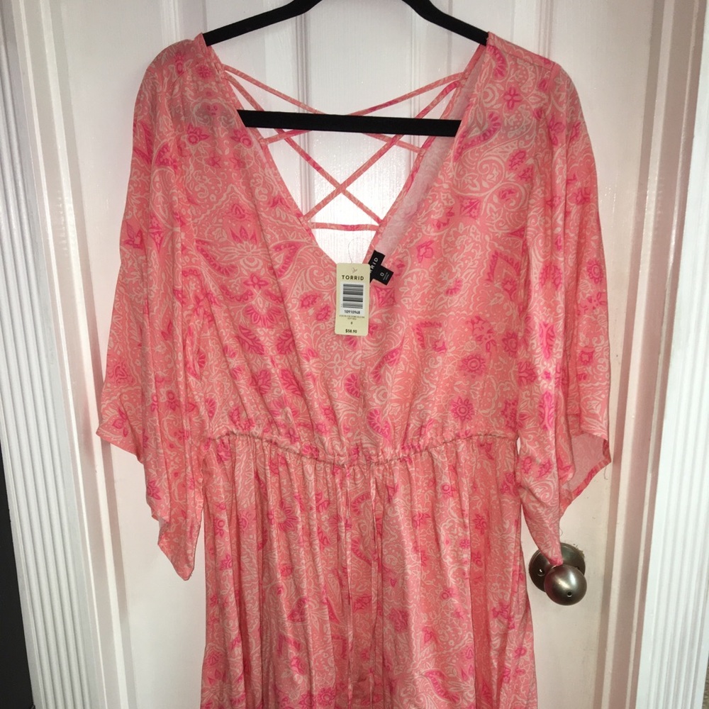 Torrid peach V Neck Dress